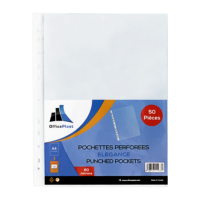 Pack de 50 Pochettes Perforées PP OfficePlast 80 Microns