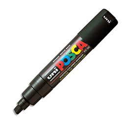 Marqueur peinture à l'eau Posca PC-8K - pointe biseautée acrylique large 8  mm - noir 