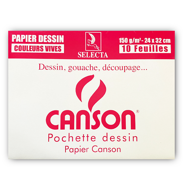 Pochette papier dessin Canson Couleurs Pastel 24x32 150 gr/m²