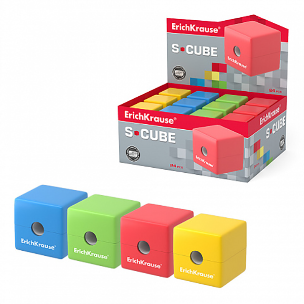 Taille-crayon en plastique ErichKrause S-Cube avec récipient