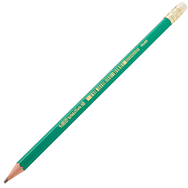 Crayon de bois avec gomme Couleur - Noir