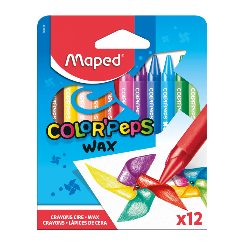 Maped crayon à cire Color'Peps Wax, boîte de 12 pièces en couleurs assorties tunisie
