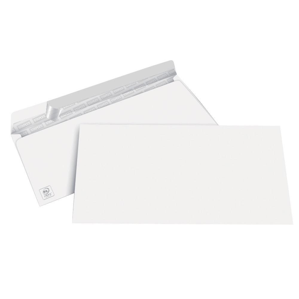 Paquets de 50 Enveloppe blanche 110x220 Avec patte Autocollante