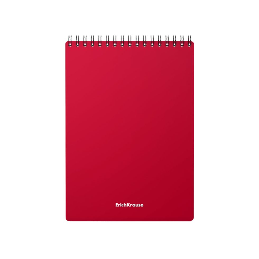 Bloc-notes relié ErichKrause® Classic, rouge foncé, А5, 60 feuilles, quadrillé, couverture plastique