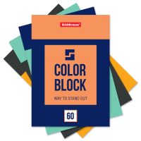 63 / 5000 Résultats de traduction Bloc-notes collé ErichKrause® Color Block, А6, 60 feuilles, carré