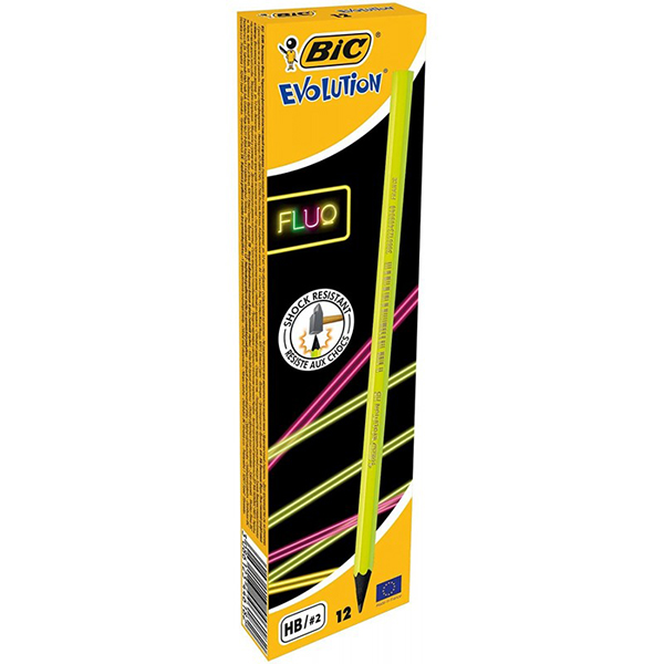 Pack de 12 Crayon BIC Evolution Fluo - Vert