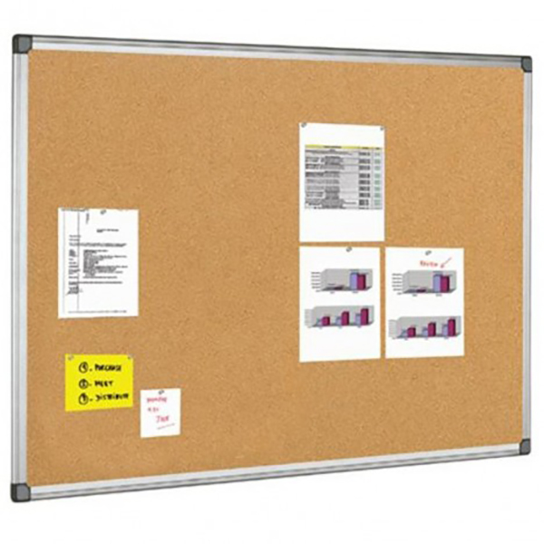 Tableau d'affichage fond liège 4 x A4 cadre alu  Contact EDIMETA -  Présentoirs et PLV pour Exposer - Afficher et Présenter