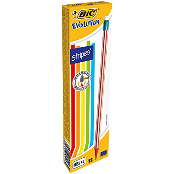 pack de 12 crayons evolution stripes