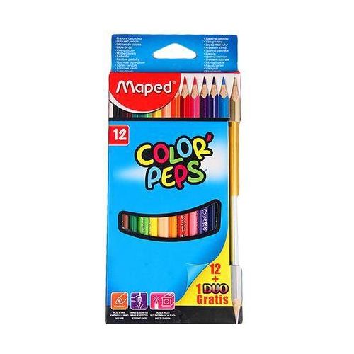 Maped 12 Crayons couleur - Color'peps + 1 DUO