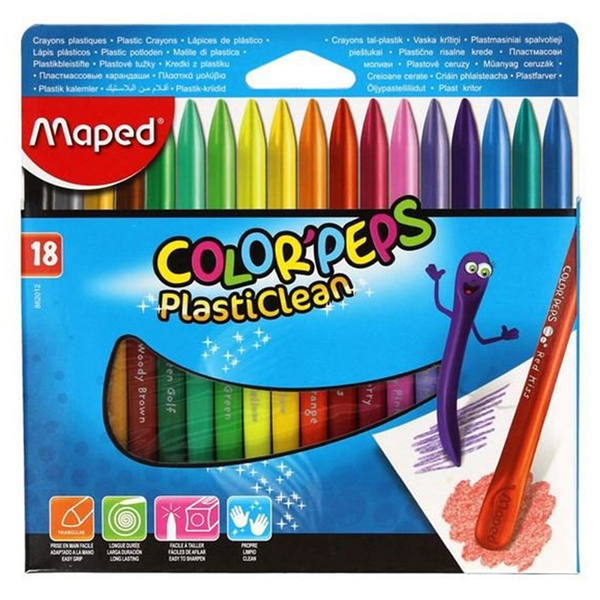 Crayon Pastel DE 18 PLASTICLEAN Maped