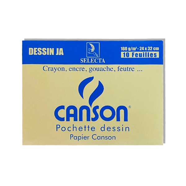 Pochette Papier Dessin couleurs PASTEL 24x32 160G CANSON