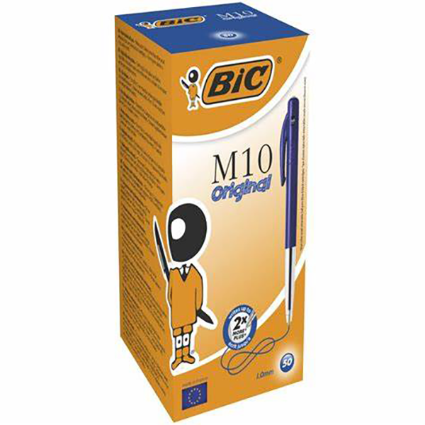 Stylos-Bille Rétractables BIC M10 Original - Bleu - Box de 50