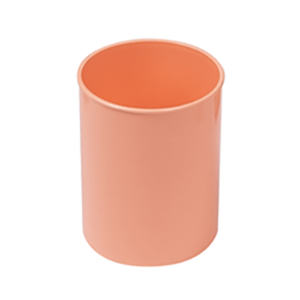 Pot à Stylo Rond Polystyrène Opaque FAIBO - Orange Pastel