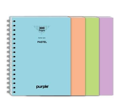 Cahier-Wire-O-17×22-PASTEL-300-Pages-Purple-Papel-Tunisie