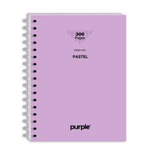 Cahier-Wire-O-A4-GM-PASTEL-300-Pages-Purple-Papel-tunisie