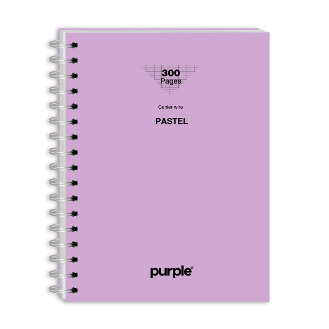 Cahier-Wire-O-A4-GM-PASTEL-300-Pages-Purple-Papel-tunisie