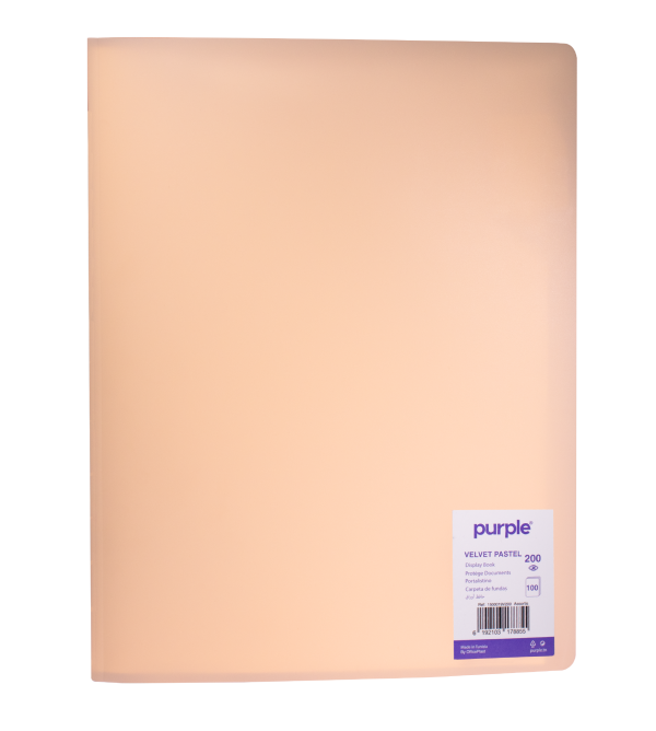 Protège Documents 200 Vues VELVET ORANGE PASTEL