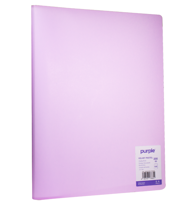 Protège Documents 200 Vues VELVET violet PASTEL