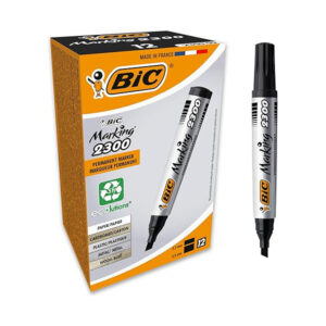 Boite-de-12-Marqueur-permanent-a-Pointe-Moyenne-Biseautee-BIC-Marking-2300-Noir-Papel-Tunisie