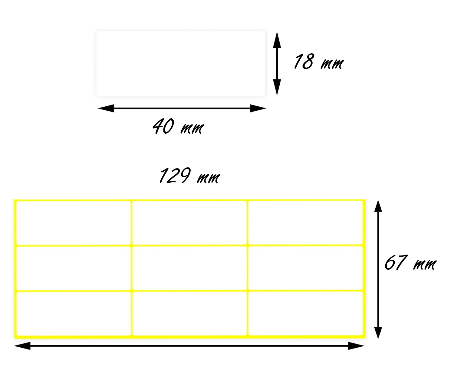 Pochette-Etiquettes-Blanches-18X40-mm-Papel-Tunisie